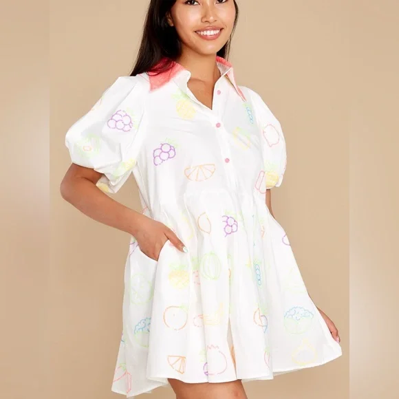 Queen of Sparkles Neon Fruit Dress Small - Picture 2 of 14